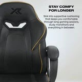 X Rocker Mythos Mid-Back Gaming Chair, Black/Gold