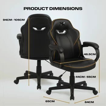 X Rocker Mythos Mid-Back Gaming Chair, Black/Gold