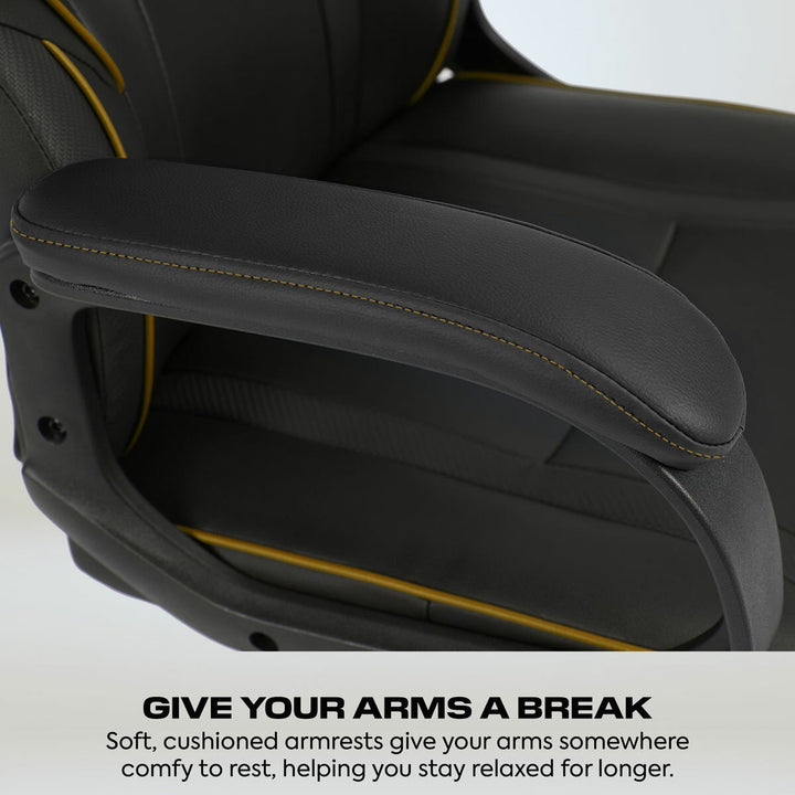 X Rocker Mythos Mid-Back Gaming Chair, Black/Gold