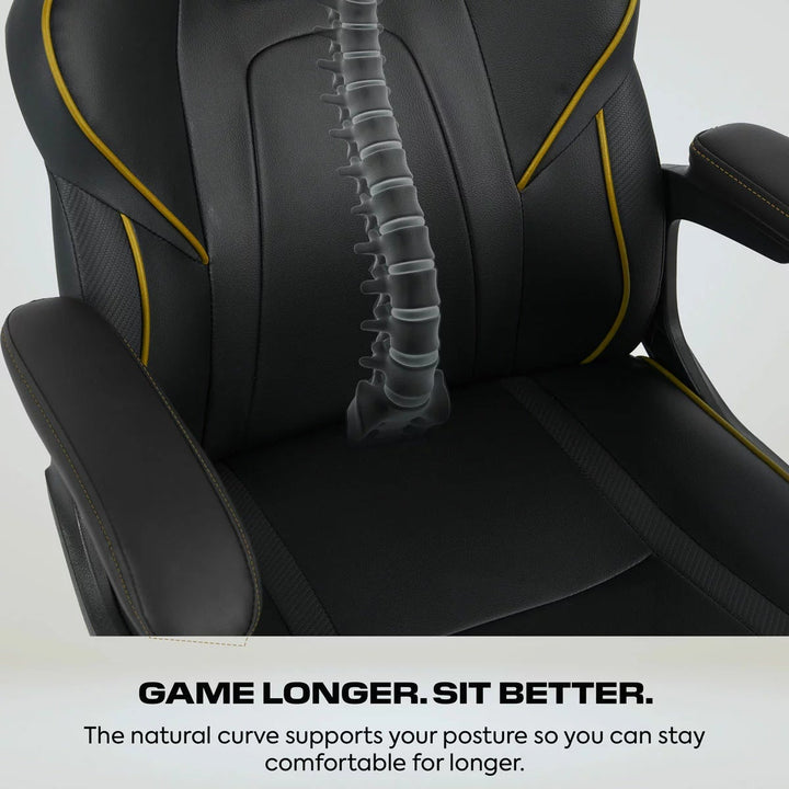 X Rocker Mythos Mid-Back Gaming Chair, Black/Gold