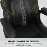 X Rocker Mythos Mid-Back Gaming Chair, Black/Gold