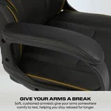 X Rocker Mythos Mid-Back Gaming Chair, Black/Gold