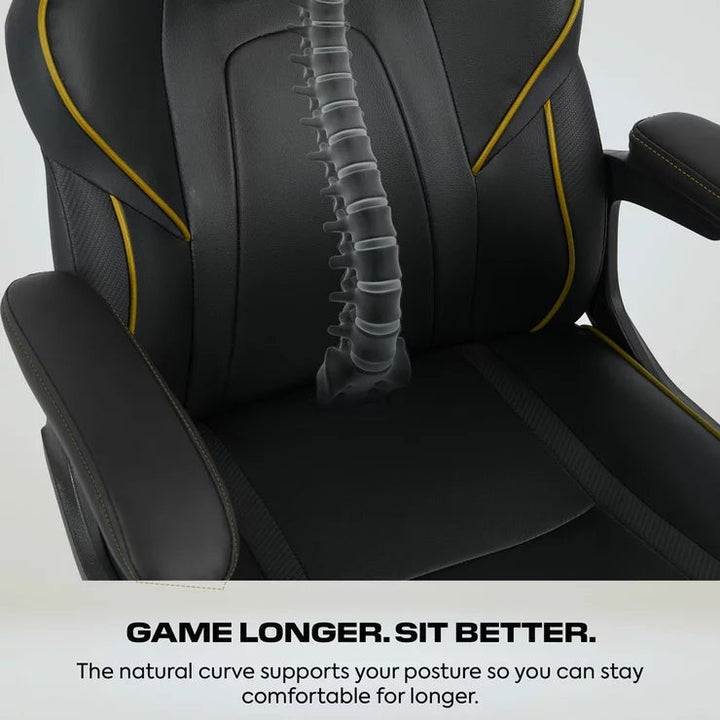 X Rocker Mythos Mid-Back Gaming Chair, Black/Gold