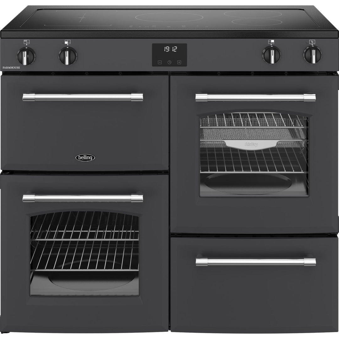 Belling Farmhouse 100Ei 100cm wide Electric Range Cooker with Induction Hob - Anthracite