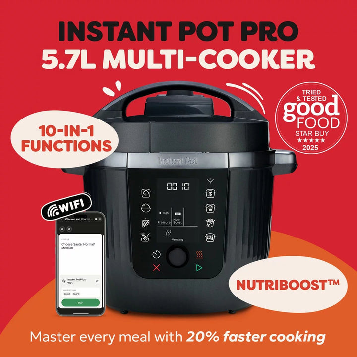 Instant Pot PRO 5.7L 10-in-1 Multicooker in Caviar Grey