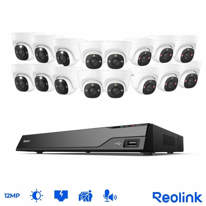 Reolink 12MP (4K+) UHD NVR PoE 16 x Channel / 16 x Turret Cameras with 4TB HDD