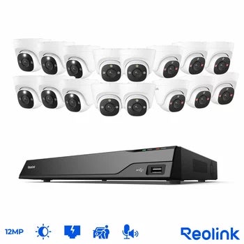 Reolink 12MP (4K+) UHD NVR PoE 16 x Channel / 16 x Turret Cameras with 4TB HDD