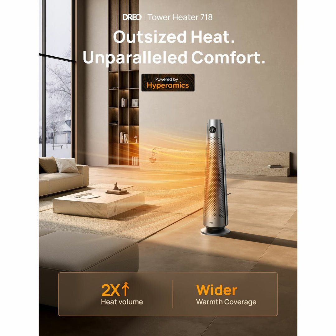 DREO DR-HSH008 718 Tower Heater in Silver