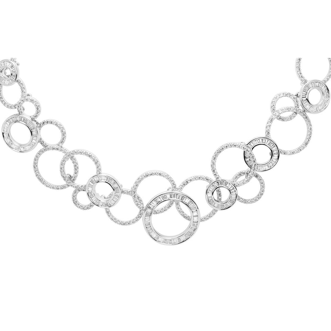 13.63ctw Round Brilliant & Baguette Cut Diamond Necklace, 18ct White Gold