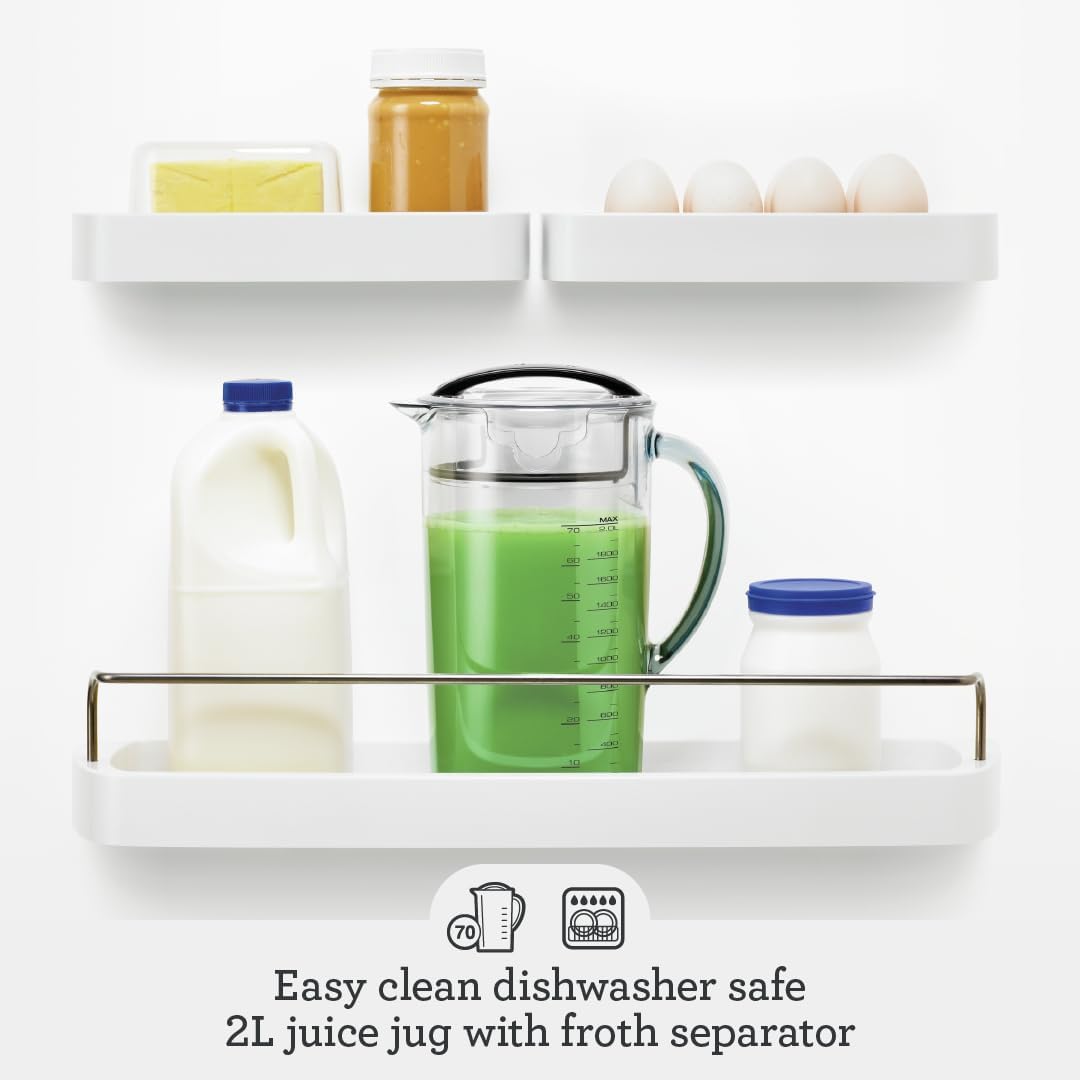 Sage - The Nutri Juicer Cold - Cold Press Extractor for Fruit and Vegetables - High Capacity 2L Jug - 1250W - Silver