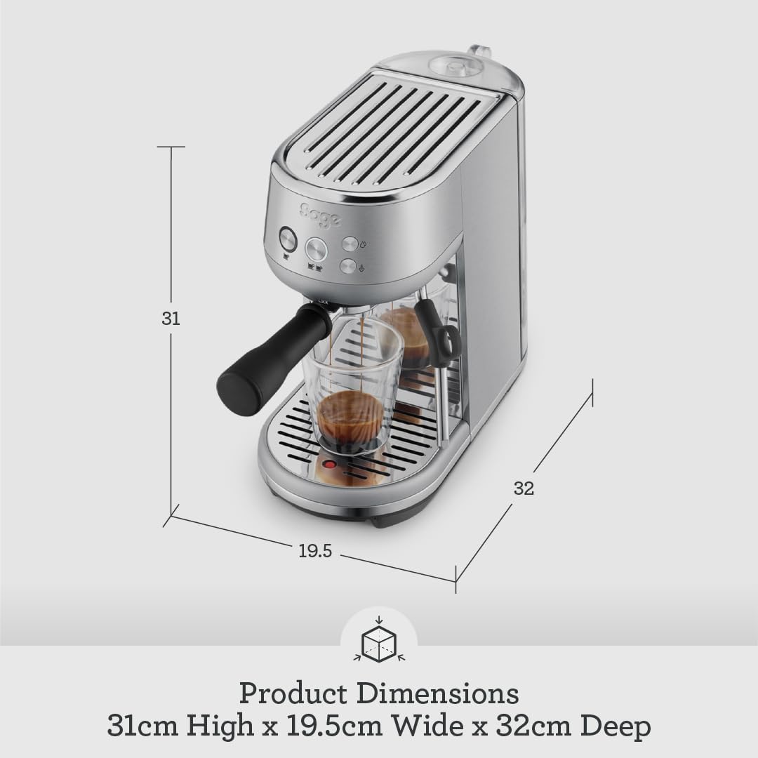 Sage - The Bambino - Compact Coffee Machine with Automatic Milk Frother, Brushed Stainless Steel