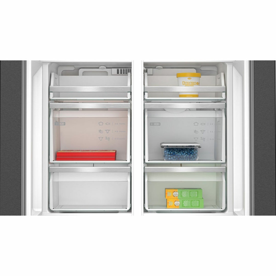 Neff KM3963XE0G, Plumbed Multidoor Fridge Freezer, E Rated in Brushed Black Steel