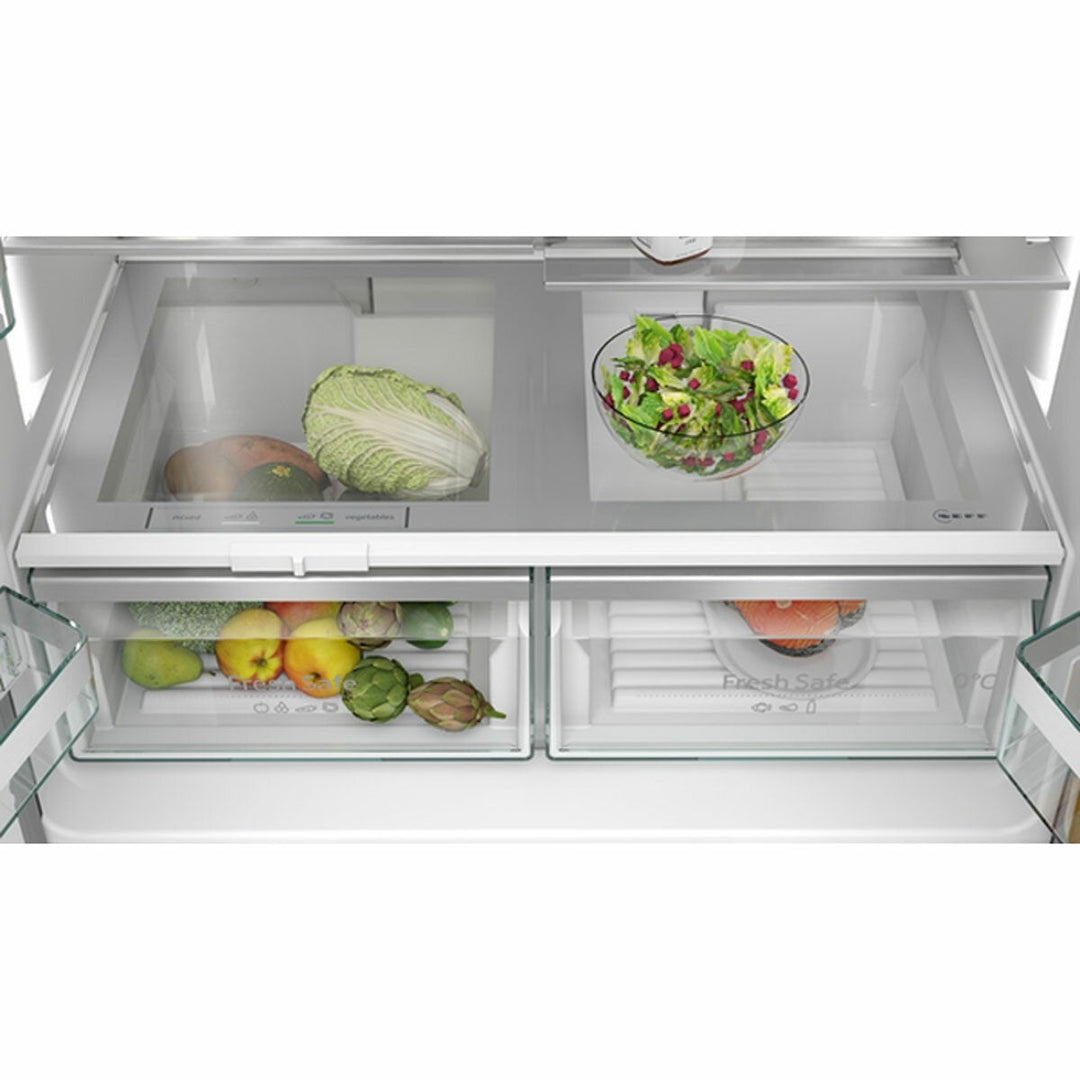 Neff KM3963XE0G, Plumbed Multidoor Fridge Freezer, E Rated in Brushed Black Steel