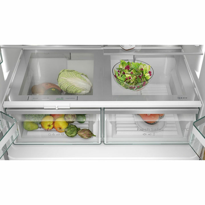 Neff KM3963XE0G, Plumbed Multidoor Fridge Freezer, E Rated in Brushed Black Steel