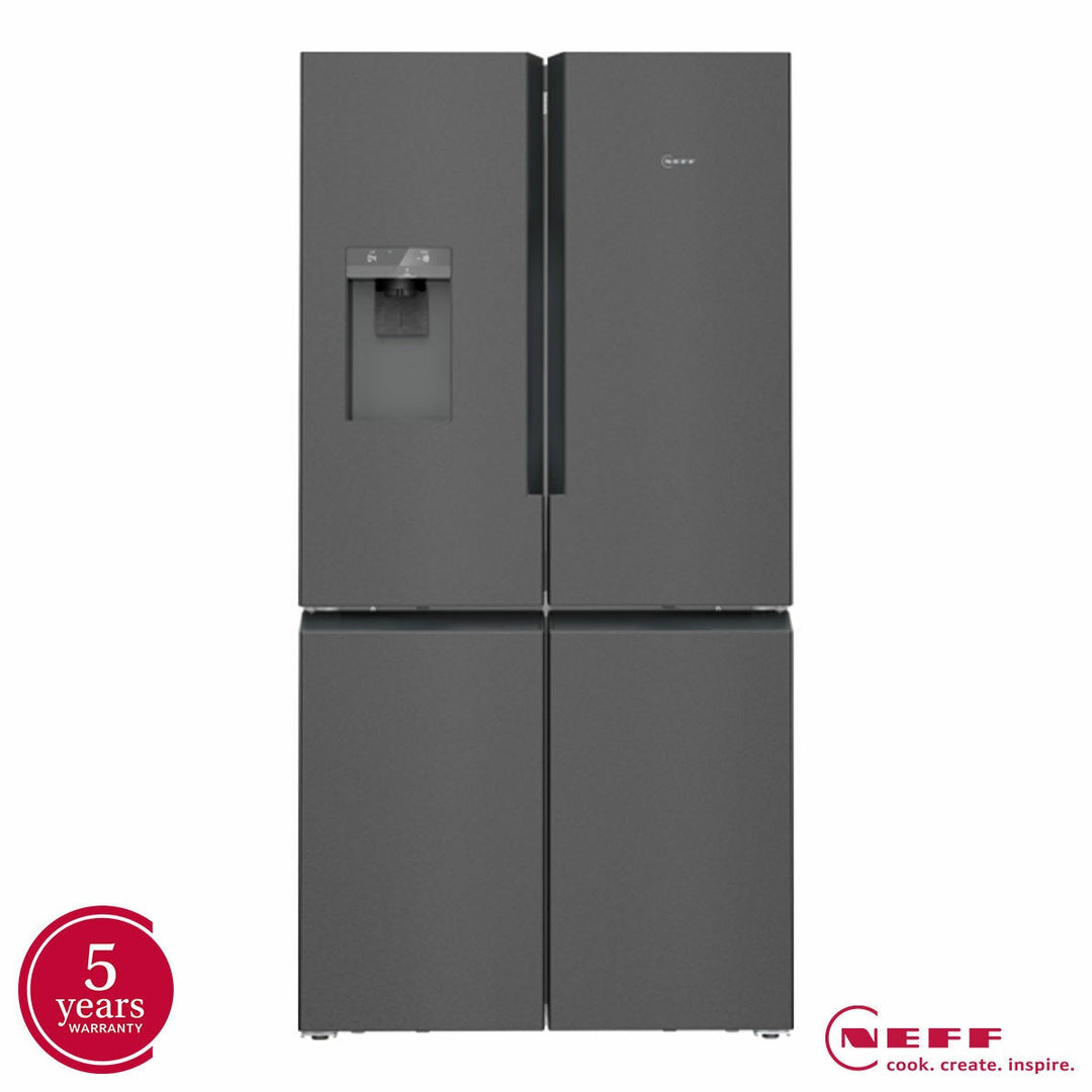 Neff KM3963XE0G, Plumbed Multidoor Fridge Freezer, E Rated in Brushed Black Steel