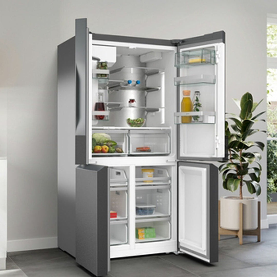 Neff KM3963XE0G, Plumbed Multidoor Fridge Freezer, E Rated in Brushed Black Steel