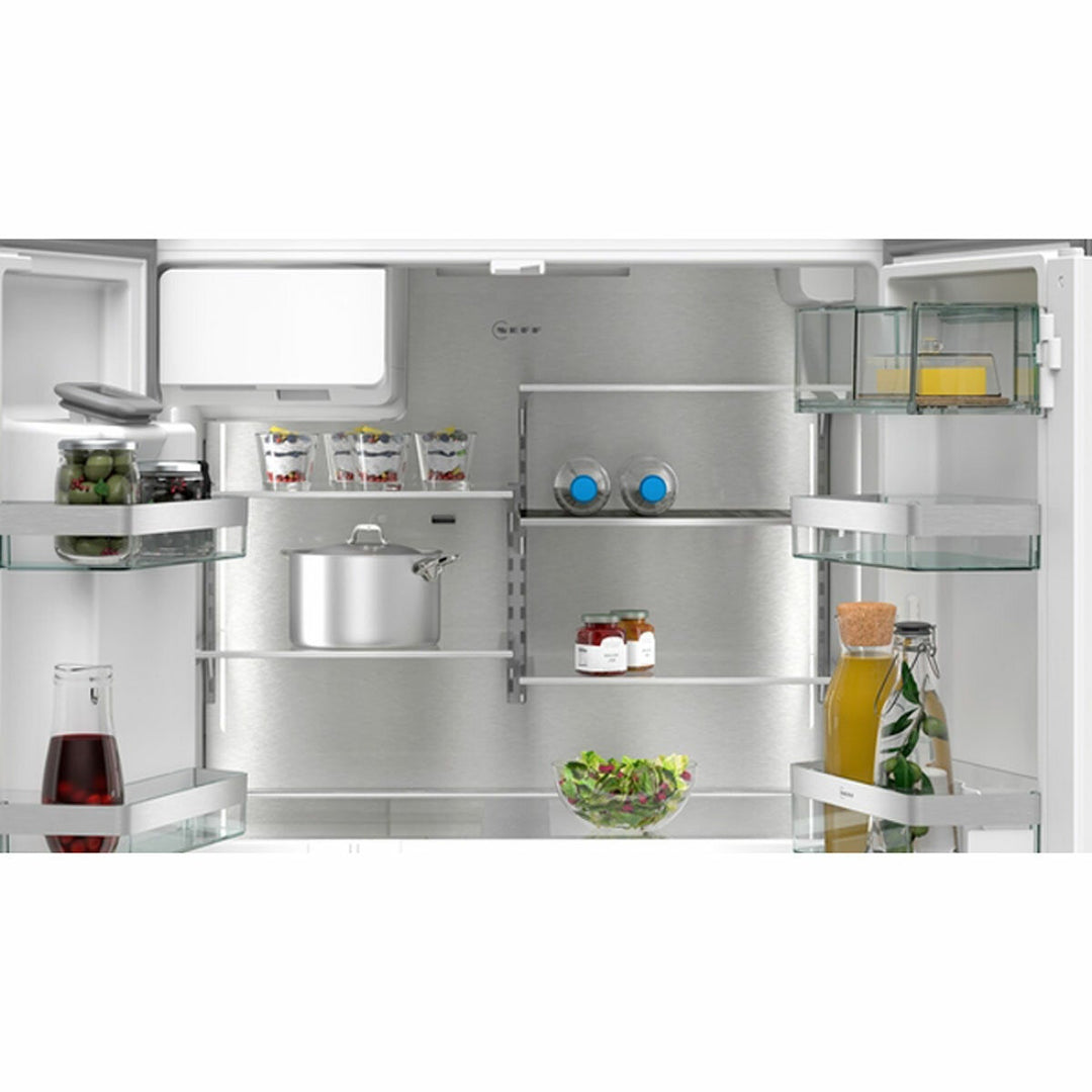 Neff KM3963XE0G, Plumbed Multidoor Fridge Freezer, E Rated in Brushed Black Steel