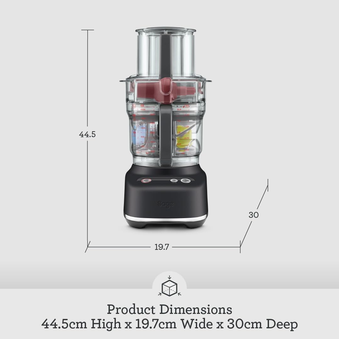 Sage - The Paradice 9 Food Processor - With Dicing Kit, S-blade, Reversible Shredder, Adjustable Slicer & Dough Blade, Brushed Stainless Steel