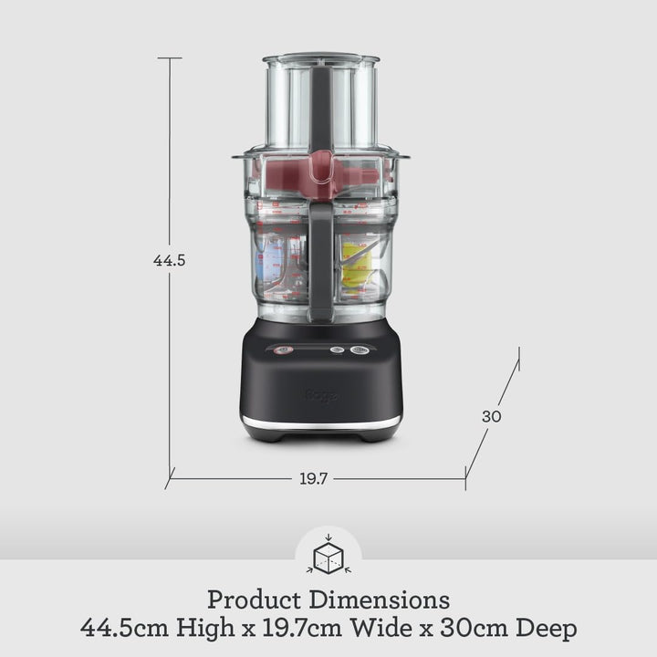 Sage - The Paradice 9 Food Processor - With Dicing Kit, S-blade, Reversible Shredder, Adjustable Slicer & Dough Blade, Brushed Stainless Steel