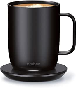 Ember Mug² New Temperature Control Smart Mug 2, 414 ml, Black, 80 min. Battery Life – App Controlled Heated Coffee Mug – Improved Design