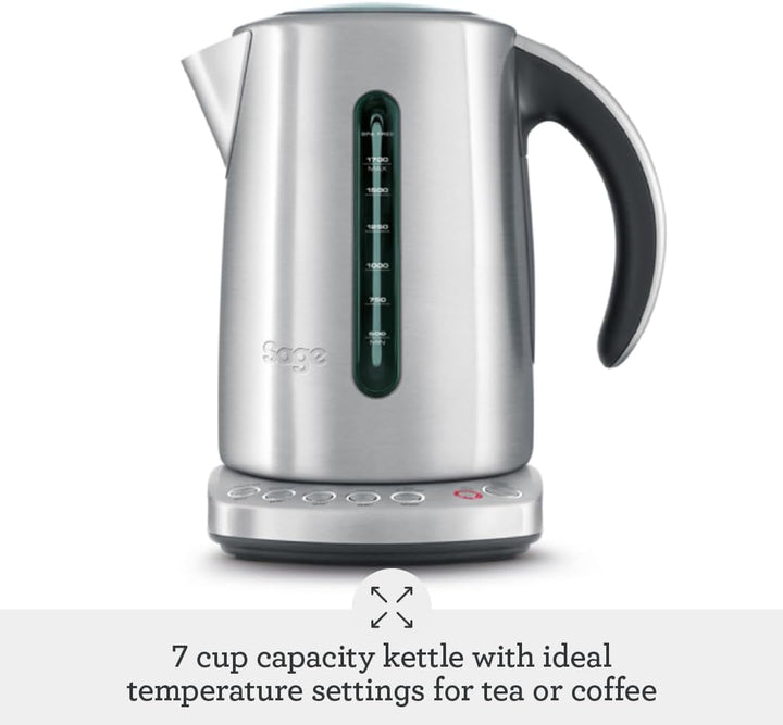 Sage - The Smart Kettle - Quiet and Cordless Electric Kettle - Fast Boil, Brushed Stainless Steel