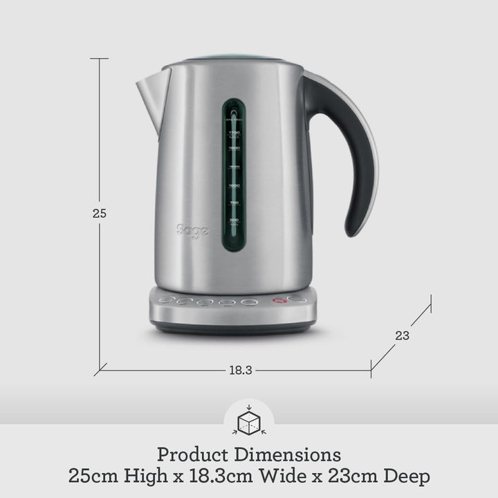 Sage - The Smart Kettle - Quiet and Cordless Electric Kettle - Fast Boil, Brushed Stainless Steel