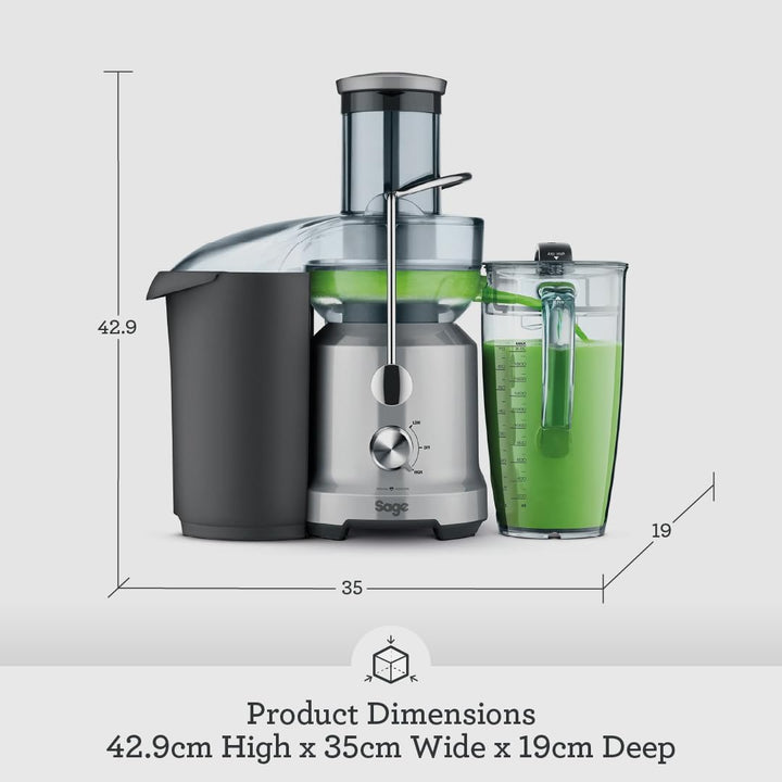 Sage - The Nutri Juicer Cold - Cold Press Extractor for Fruit and Vegetables - High Capacity 2L Jug - 1250W - Silver