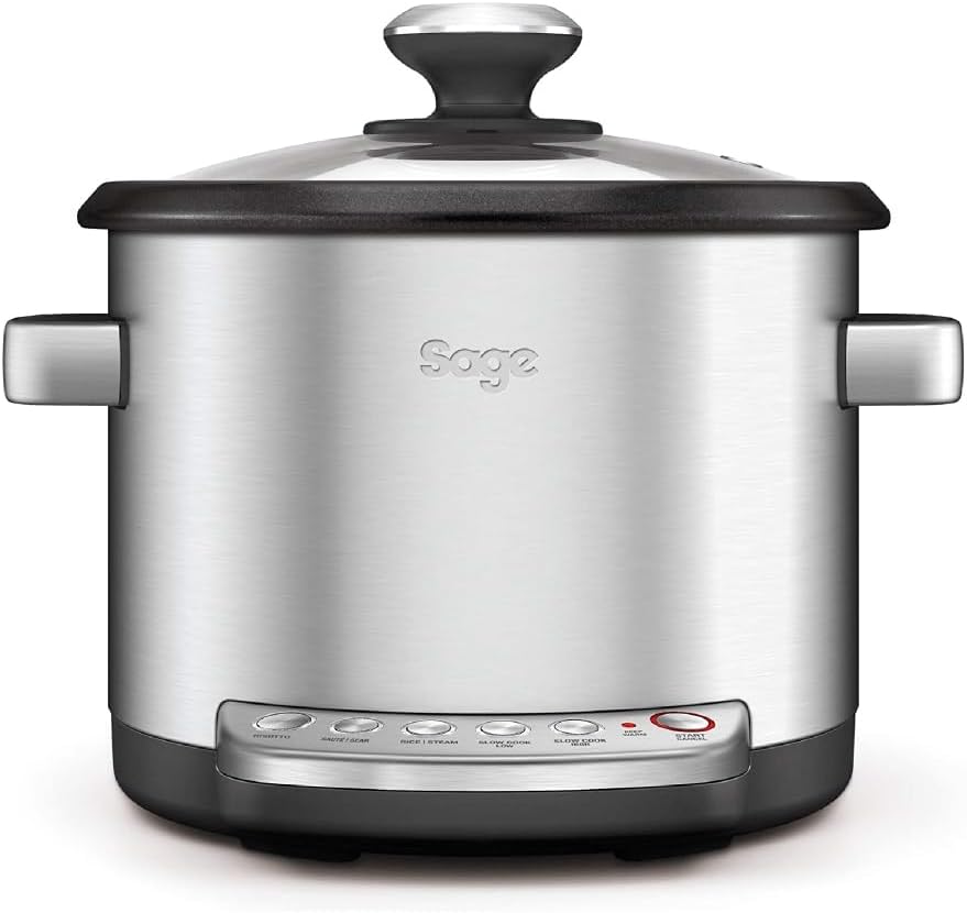 Sage - The Risotto Plus - Multi Cooker with Stir Free Risotto - Sauté, Rice, Steam, Sear, Slow Cook Low/High & Auto Keep Warm Functionality - Brushed Stainless Steel