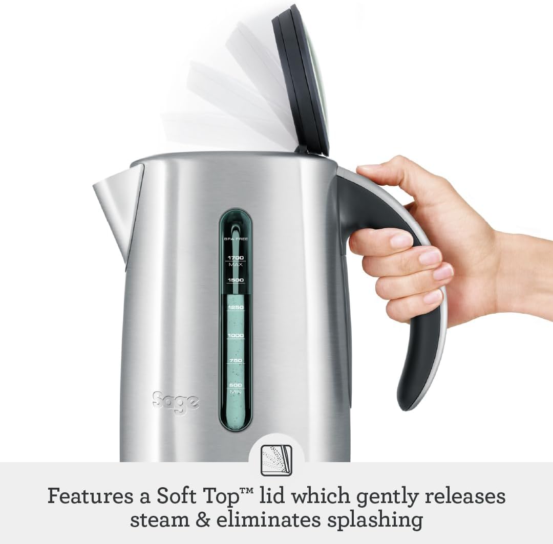 Sage - The Smart Kettle - Quiet and Cordless Electric Kettle - Fast Boil, Brushed Stainless Steel