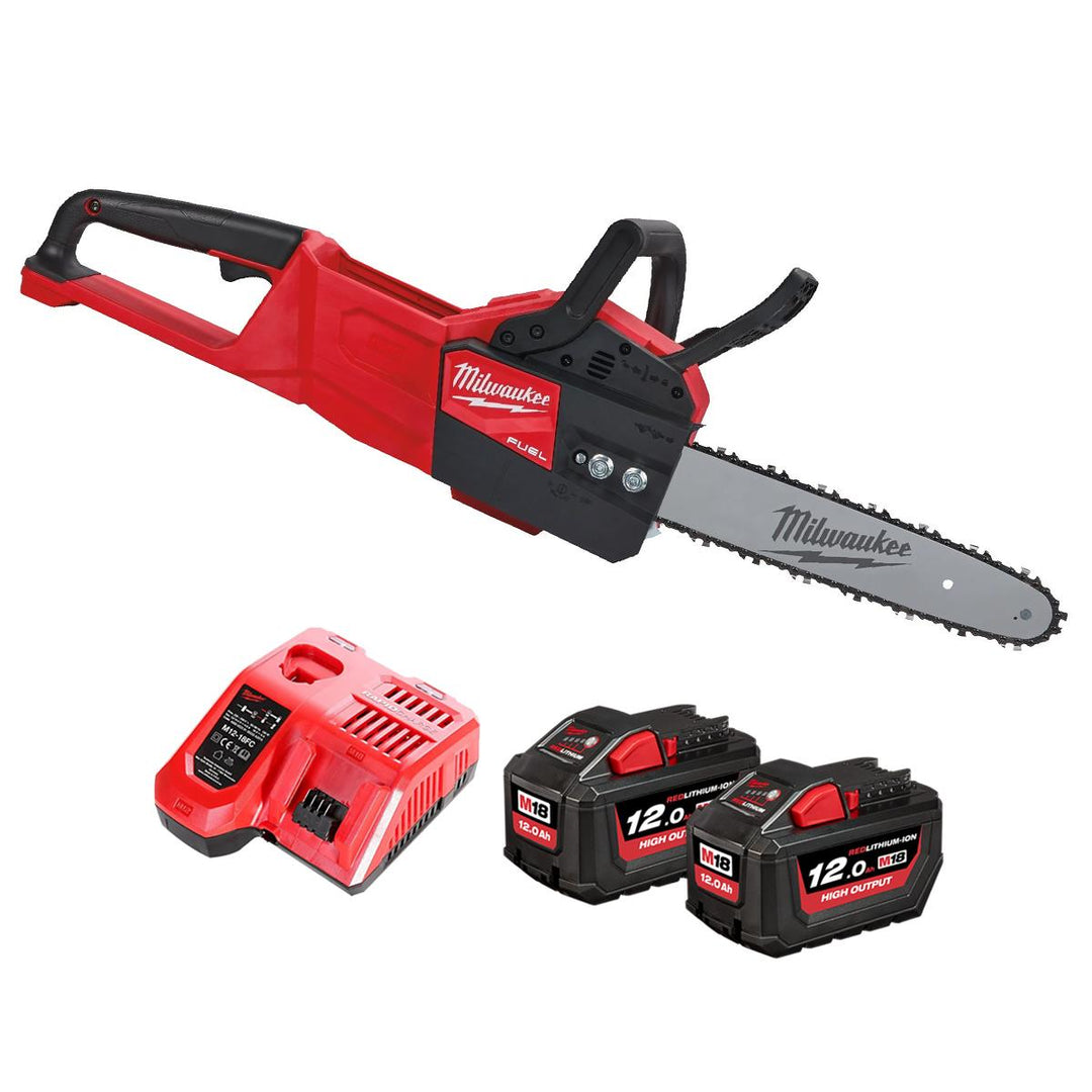 Milwaukee M18FCHSC-122 18V FUEL Brushless 30cm Chainsaw with 2 x 12.0Ah Battery &amp; Charger 4933499220