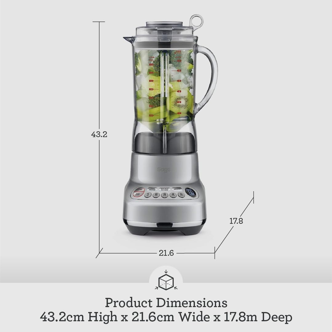 Sage - The Fresh & Furious - Blender for Smoothies and Ice Crushing, Silver