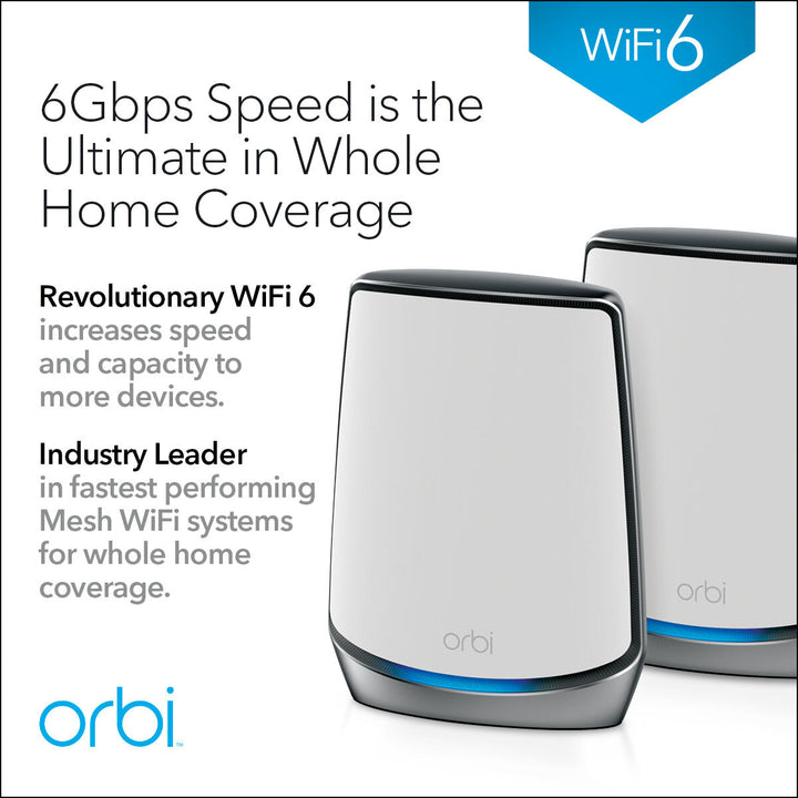 Netgear Orbi RBK852 Whole Home Wifi 6 System