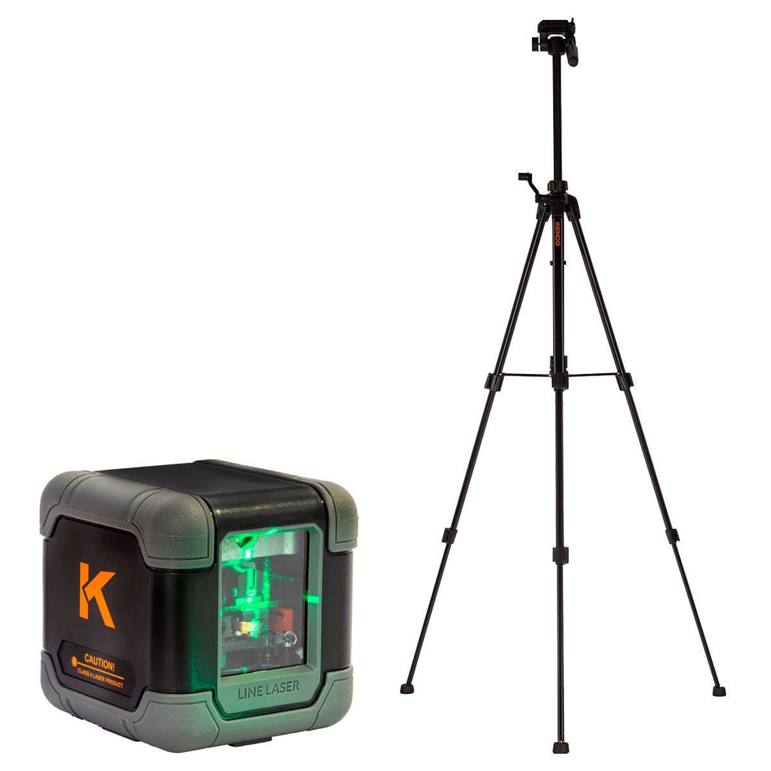 Kendo 20m Self-Levelling Laser Level 360° Bracket with Adjustable Tripod &amp; Carry Bag