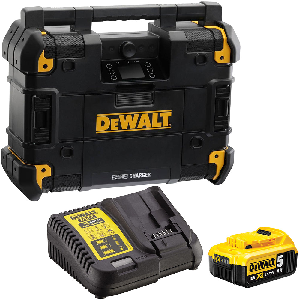 Dewalt DWST1-81079 18V Bluetooth DAB / FM / AM TSTAK Jobsite With 1 x 5.0Ah Battery & Charger