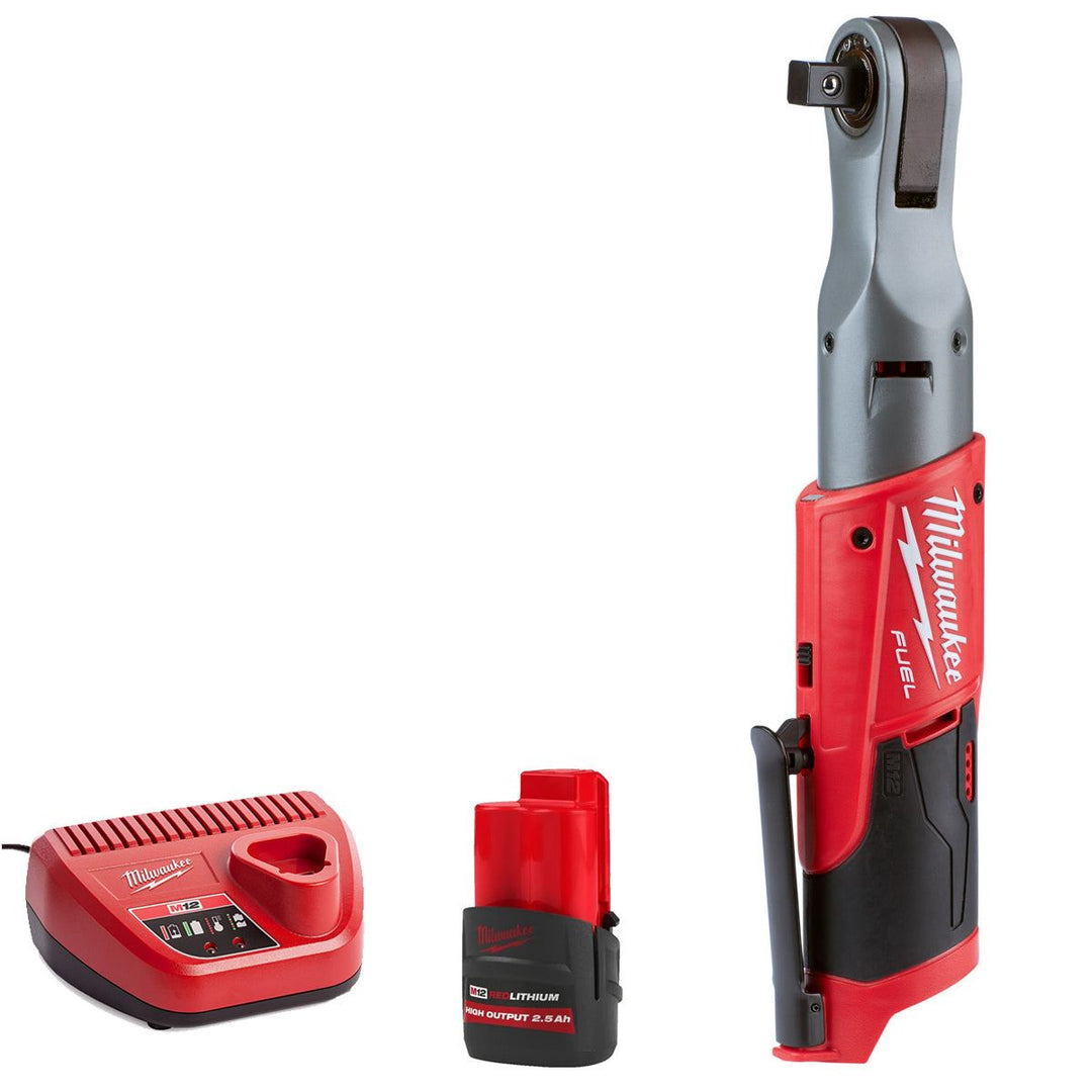 Milwaukee M12FIR12-0 12V FUEL 1/2" Impact Ratchet with 1 x 2.5Ah Battery & Charger