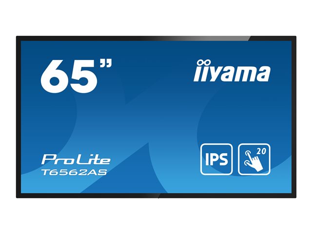 TieDex UK iiyama ProLite T6562AS-B1 65" Class (64.5" viewable) LED-backlit LCD display - 4K - for digital signage / interactive communication