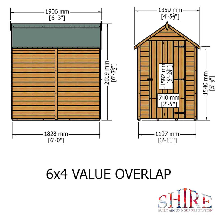 Shire Garden Value Overlap 6 x 4 Shed