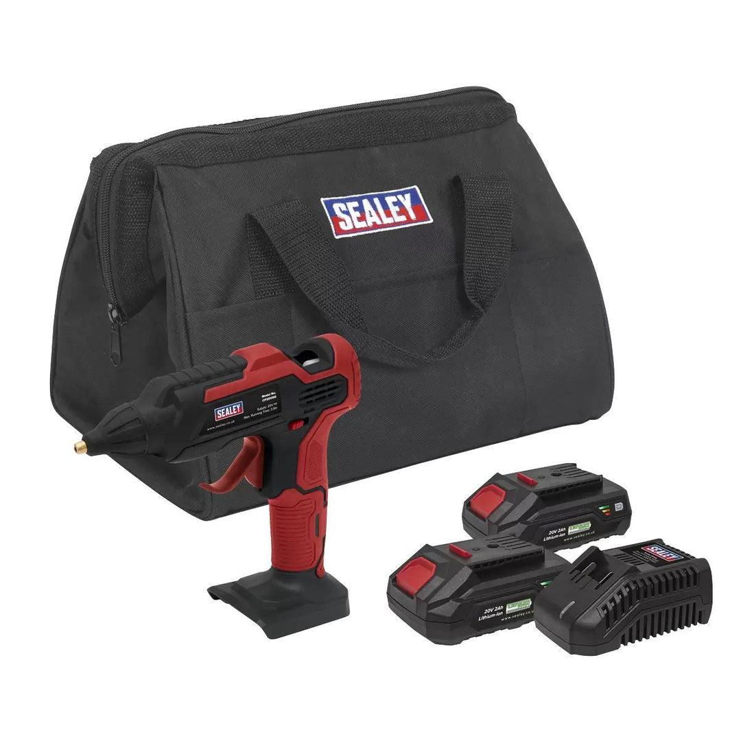 Sealey CP20VGGKIT 20V Glue Gun Kit with 2 Batteries