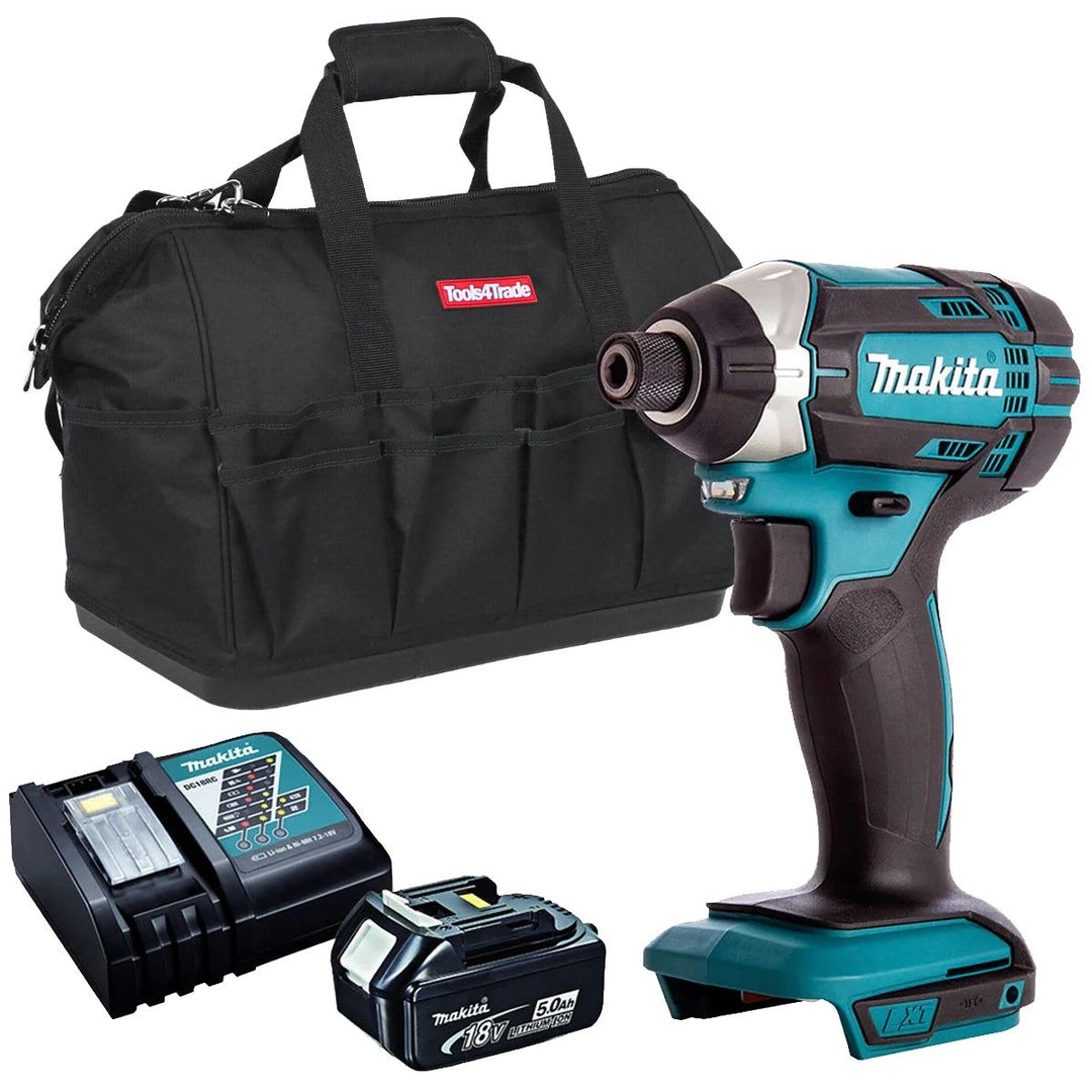 Makita DTD152Z 18V Cordless Impact Driver with 1 x 5.0Ah Battery Charger &amp; Tool Bag