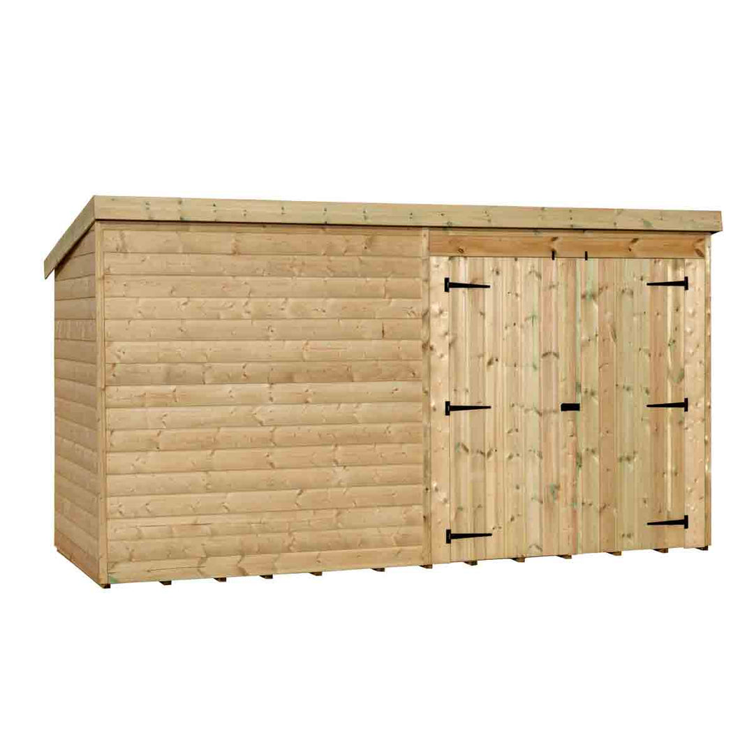 Empire 4000 Pent 14x7ft Wooden Garden Shed Double Door Right