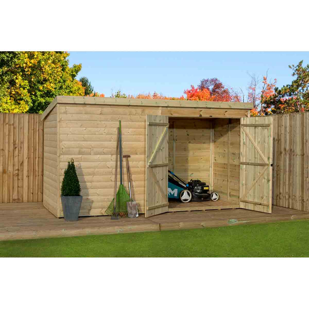 Empire 4000 Pent 14x7ft Wooden Garden Shed Double Door Right