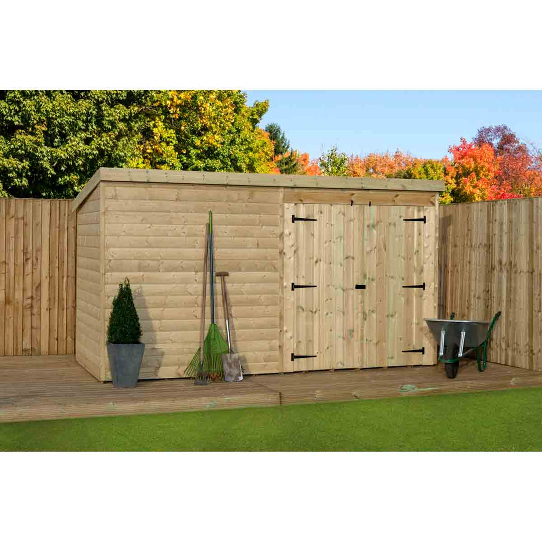 Empire 4000 Pent 14x7ft Wooden Garden Shed Double Door Right