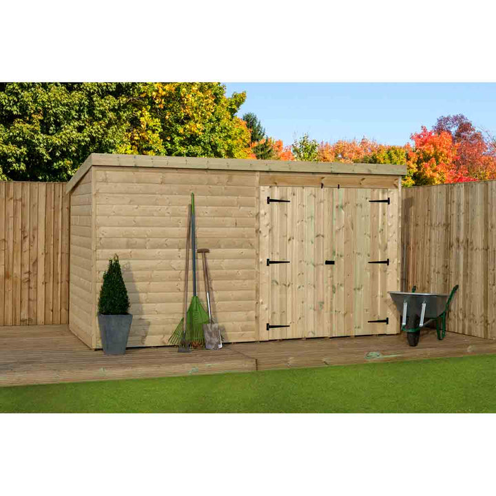 Empire 4000 Pent 14x7ft Wooden Garden Shed Double Door Right
