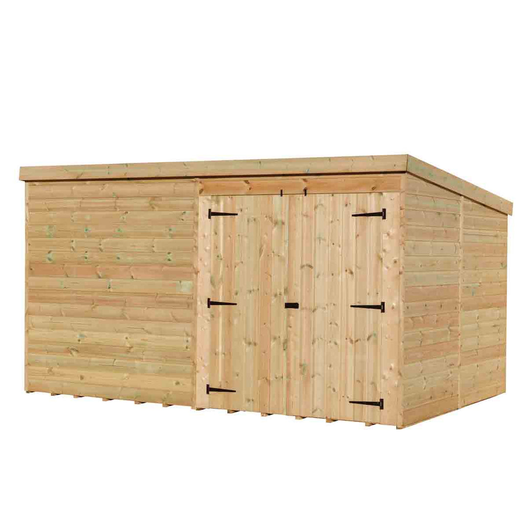 Empire 4000 Pent 14x8ft Wooden Garden Shed Double Door Right