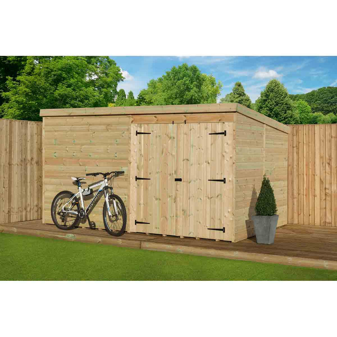 Empire 4000 Pent 14x8ft Wooden Garden Shed Double Door Right