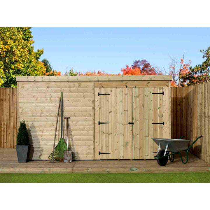 Empire 4000 Pent 14x8ft Wooden Garden Shed Double Door Right
