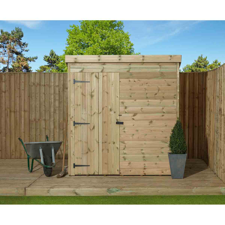 Empire 1000 Pent 7x3ft Wooden Garden Shed Door Le