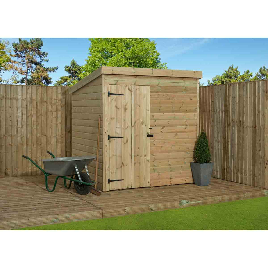 Empire 1000 Pent 7x3ft Wooden Garden Shed Door Le
