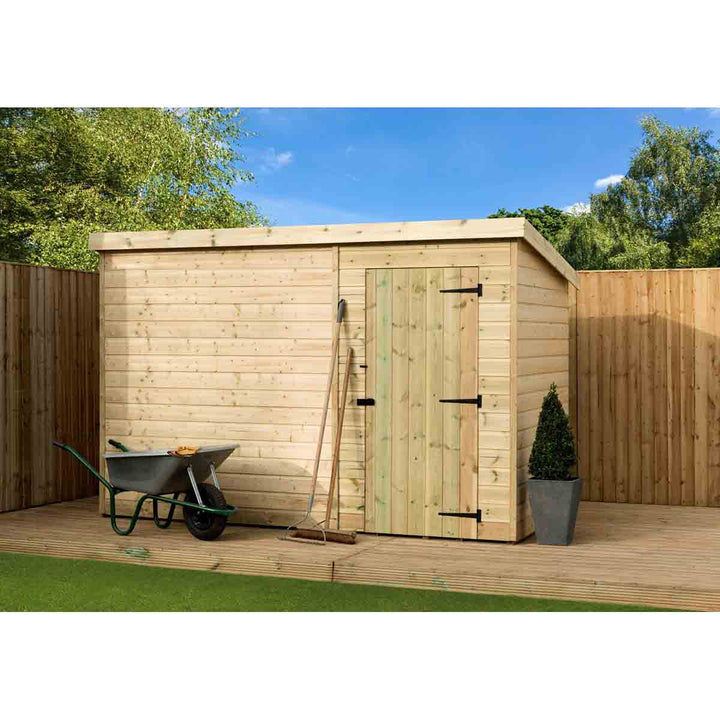 Empire 1000 Pent 9x5ft Wooden Garden Shed Door Right