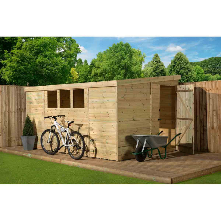 Empire 3000 Pent 14x8ft Wooden Garden Sheddoor Right Side Panel